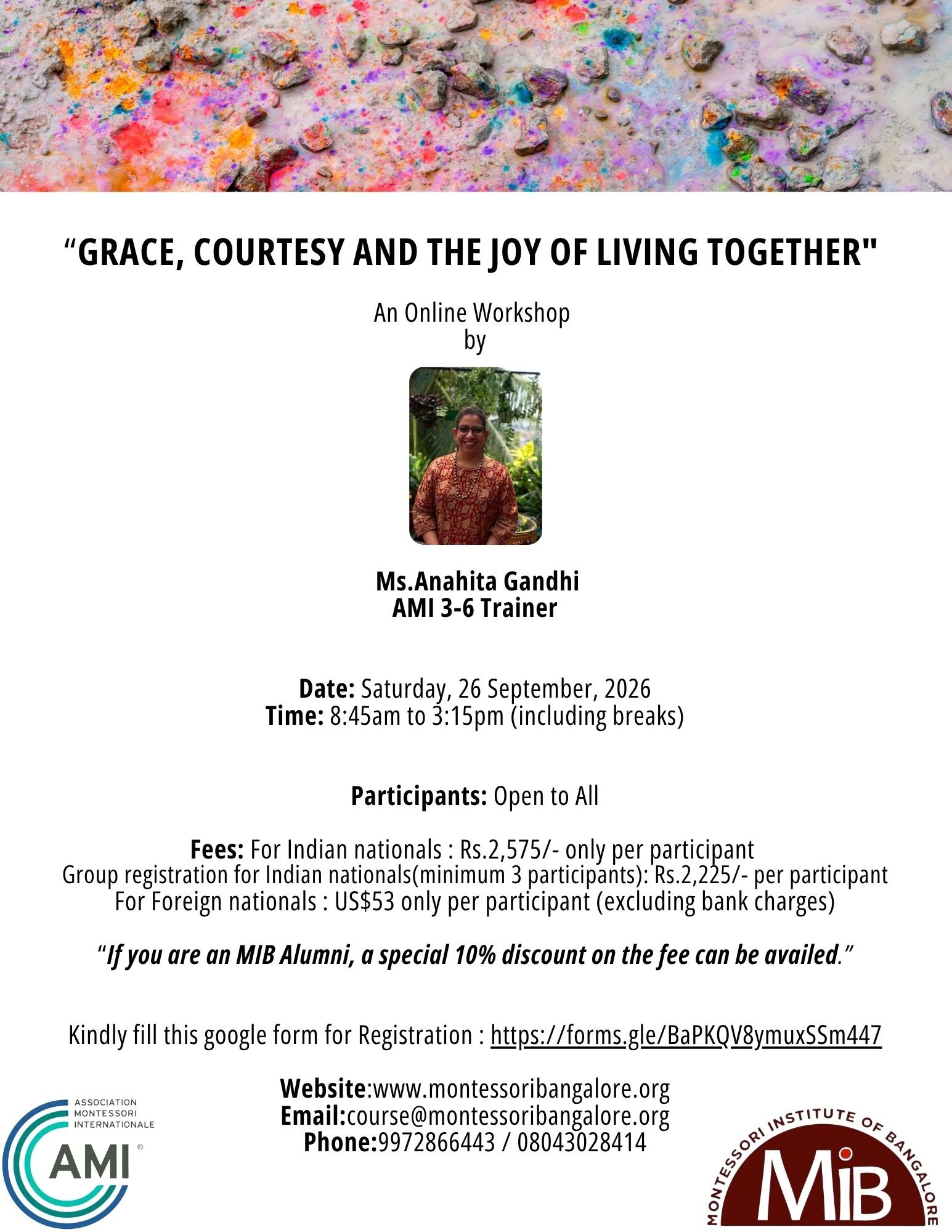Online workshop -“Grace, Courtesy and the Joy of living together (2)